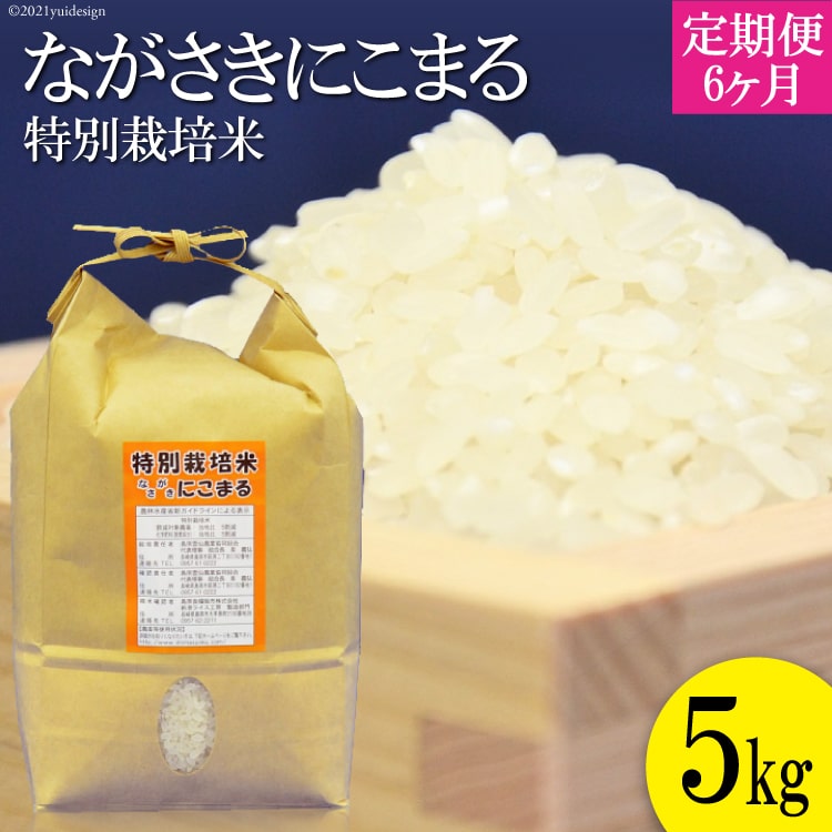 楽天長崎県島原市【ふるさと納税】【定期便・6ヵ月】BD106 ≪特別栽培米≫ 豊かな水が育んだ ながさきにこまる 5kg【長崎県 島原市 にこまる 特別栽培 コメ こめ 国産 令和 ブランド米 特A受賞歴 九州 送料無料 お取り寄せ 沖縄・北海道配送可 定期便あり】