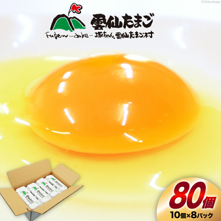 【ふるさと納税】BI025 雲仙たまご 80個 (10個入り×8パック)(75個＋割れ補償5個入り) [ 卵 たまご 生卵 鶏卵 赤卵 玉子 新鮮 塚ちゃん雲仙たまご村 長崎県 島原市 ]