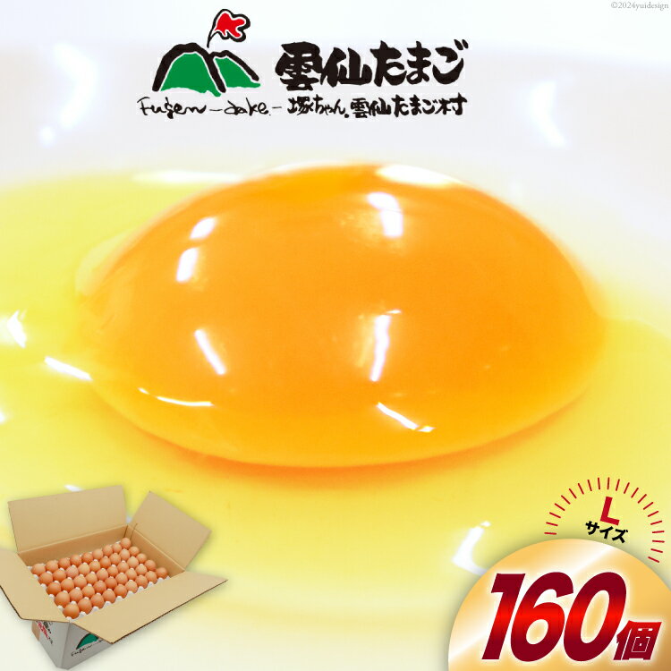 【ふるさと納税】BI029 どっさり！ 雲仙たまごLサイズ 160個(150個＋割れ補償10個入り) [ 卵 たまご 生卵 鶏卵 赤卵 玉子 新鮮 塚ちゃん雲仙たまご村 長崎県 島原市 ]