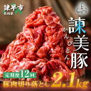 【ふるさと納税】【12回定期便】豚肉切り落とし2.1kg!諫