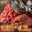 【ふるさと納税】諫美豚切り落としひき肉セット計4.2kg /