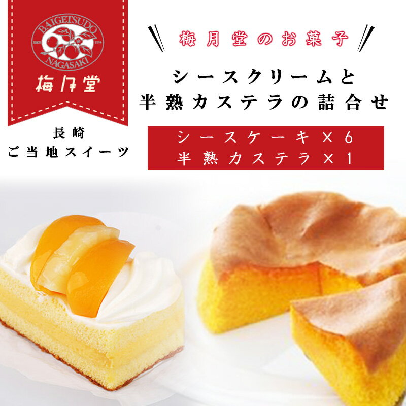 長崎ご当地スイーツシースクリームと半熟カステラ詰合せ / スイーツ シュークリーム カステラ かすてら 菓子 / 諫早市 / 株式会社梅月堂 [AHBN001]