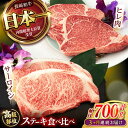 【ふるさと納税】【3回定期便】【二大高級部位!】サーロイン と ヒレ ステーキ 計700g (各2枚) / 長崎和牛 A4〜A5ランク 希少部位 / 諫早市 /...