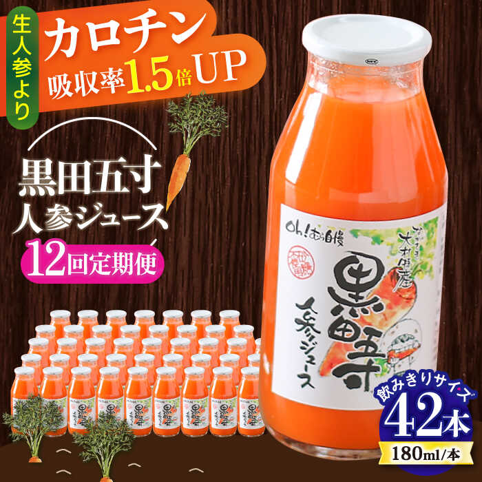 【ふるさと納税】【12回定期便】 黒田五寸人参ジュース180ml 42本セット 総計504本 / ジュース じゅーす にんじん ニンジン 人参 ニンジンジュース...