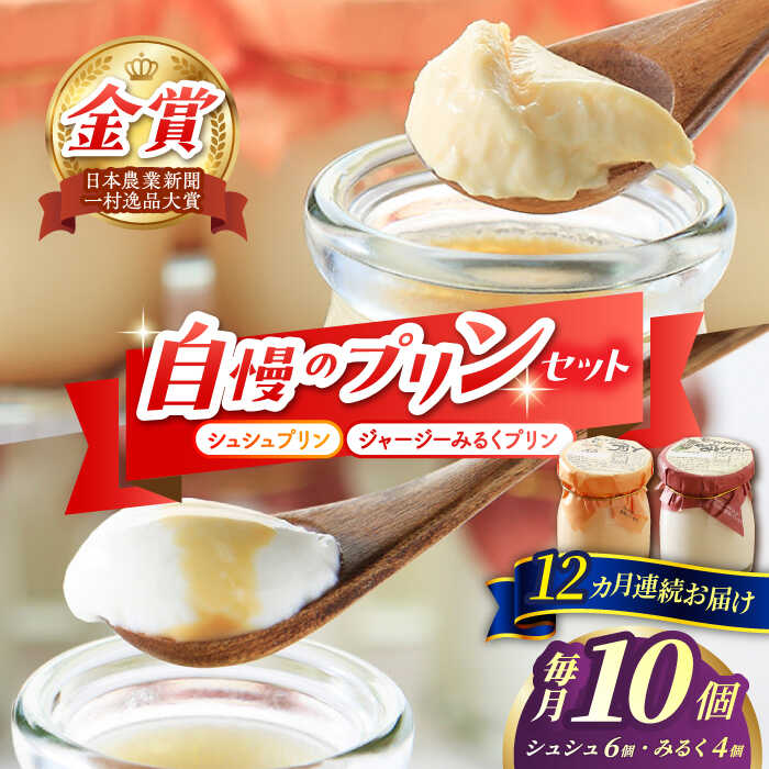 【ふるさと納税】【12回定期便】シュシュプリンとジャージーみるくプリンセット 10個/月(計120個)/ プリン スイーツ ミルク ジャージ?牛乳 / 大村市 ...