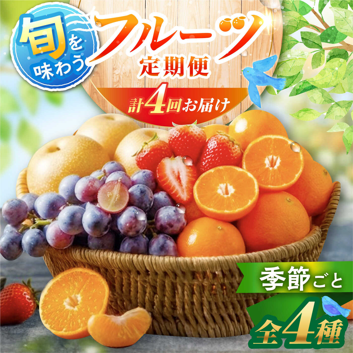 【年4回 旬のフルーツ定期便】 フルーツ定期便 旬のフルーツセット 大村市 おおむら夢ファームシュシュ/フルーツ定期便 旬のフルーツ いちご 苺 ぶどう 梨 なし みかん ミカン ブドウ ナシ イチゴ 果物 フルーツ 春フルーツ 夏フルーツ [ACAA494]