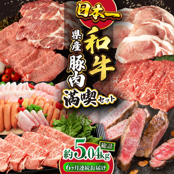 24位! 口コミ数「0件」評価「0」【6回定期便】偶数月配送 長崎和牛・豚肉 お楽しみコース 牛肉 1.64kg 豚肉 3.4kg 総量 5.04kg / 和牛 牛肉 とんかつ･･･ 