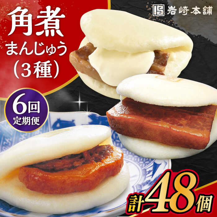 27位! 口コミ数「0件」評価「0」【6回定期便】角煮 まんじゅう 三種 食べくらべ セット 計48個（箱）/ 肉 国産 長崎 角煮 饅頭 / 大村市 / 岩崎本舗[ACAH0･･･ 