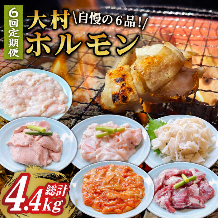 [全6回定期便]大村ホルモンセット計4.4kg / ホルモン 塩ホルモン 胃袋 焼肉 / 大村市 / 塩ホルモンろくめい[ACAO004]