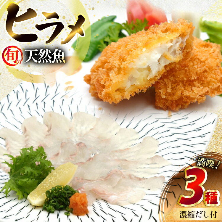 刺身 フライ 平戸天然ヒラメ 満喫 3種 セット 詰め合わせ 食べ比べ [囲炉裏料理エビス亭 長崎県 平戸市 hr42bgy390028] ひらめ 鮃 さしみ おかず 旬 寿司 すし