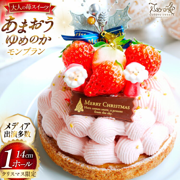 【ふるさと納税】 【期間限定】 いちご あまおう ゆめのか モンブラン タルト 1ホール 14cm [心優-Cotoyu Sweets- 長崎県 平戸市 hr42bgy420021] 苺 イチゴ ケーキ スイーツ ご褒美 誕生日 クリスマス