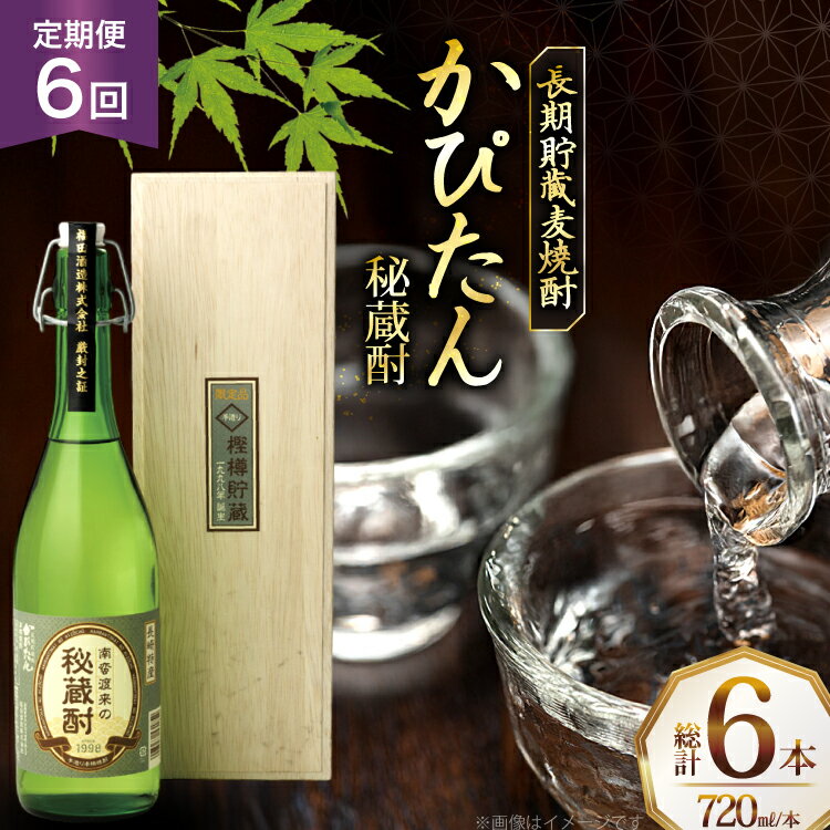 【ふるさと納税】酒 焼酎 かぴたん 720ml 1本 6回 定期便 [福田酒造 長崎県 平戸市 hr42bgy410107] お酒 麦焼酎 長期貯蔵