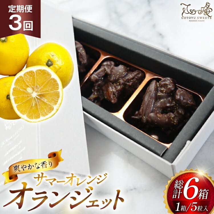 チョコ オランジェット サマー オレンジ 5粒入り 2箱 セット 3回 定期便 総計 6箱 [心優-Cotoyu Sweets- 長崎県 平戸市 hr42bgy420272] チョコレート ショコラ ピール 柑橘 スイーツ