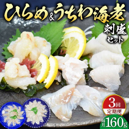 【全3回定期便】ひらめ&うちわ海老の刺盛セット 計480g(約160g×3回) 平戸市 / 平戸さくら水産 [KAA245] 新鮮 魚介 海鮮 盛り合わせ 刺身 ヒラメ ウチワエビ 3回 定期便