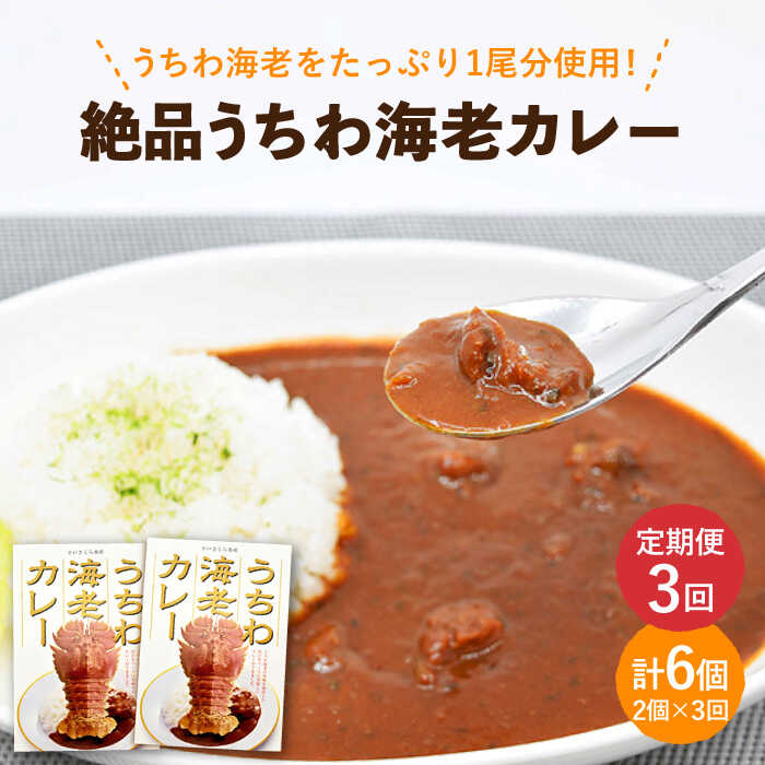 【ふるさと納税】【全3回定期便】【うちわ海老1尾分！！】絶品 うちわ海老カレー 計6個（2個セット/回） 平戸市 [KAA291] えび エビ うちわえび 贅沢 たっぷり 海鮮 カレー 3回 定期便