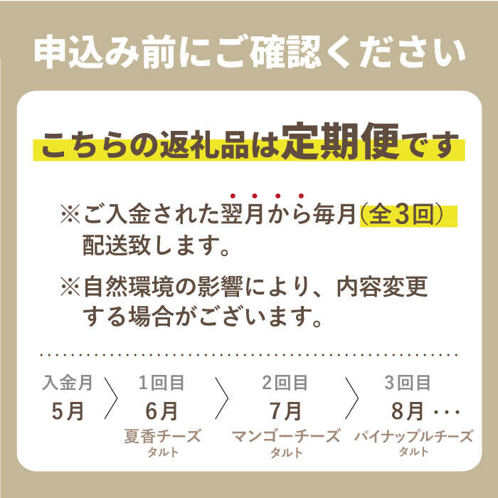 【ふるさと納税】【全3回定期便】cotoyuのフルーツタルト定期便【心優 −Cotoyu Sweets−】[KAA384] 2