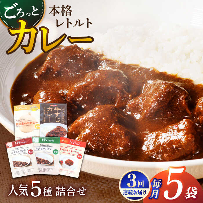 [全3回定期便][カレー好きの為のアソートセット]カレー工房NVfoodsのカレー5種詰め合わせセット