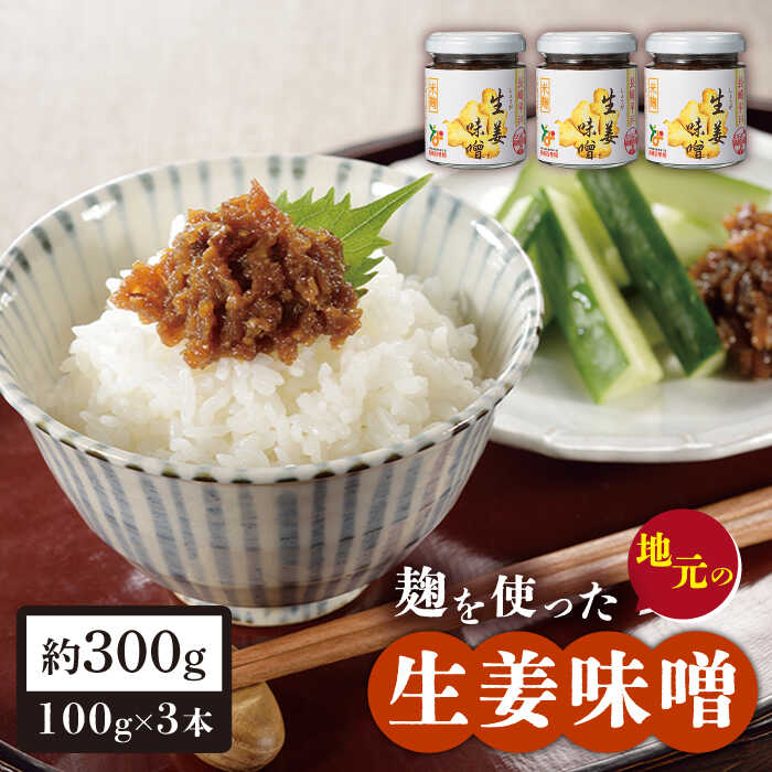 【ふるさと納税】【長崎県認定】麹を使った地元の生姜味噌 約300g（100g×3本）【ひらど新鮮市場】 [KAB036] 万能 調味料 地元産 ごはんのお供