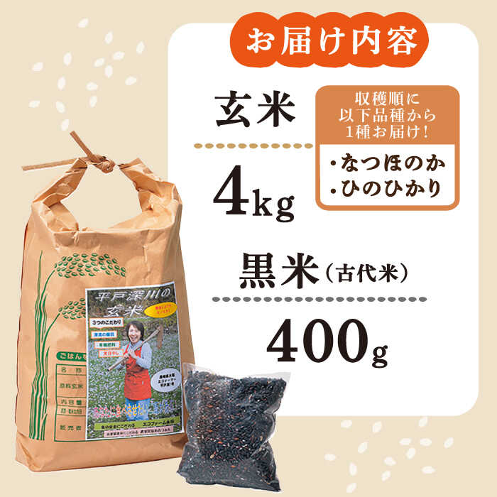 【ふるさと納税】玄米 4kg 黒米 500g セット【エコファーム永田】 [KAB083]