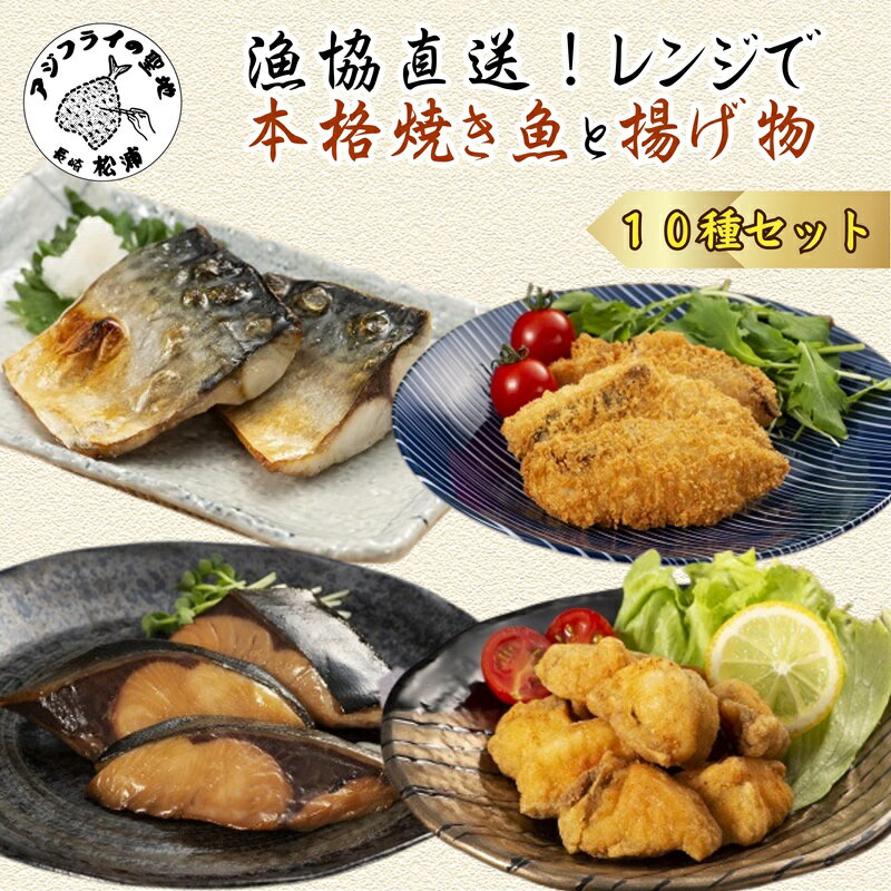 41位! 口コミ数「0件」評価「0」漁協直送！レンジで本格焼き魚と揚げ物10種セット【C3-018】 焼き魚 揚げ物 レンチン レンジで簡単 サバ 鯖 さば 鰤 ぶり ブリ 河･･･ 