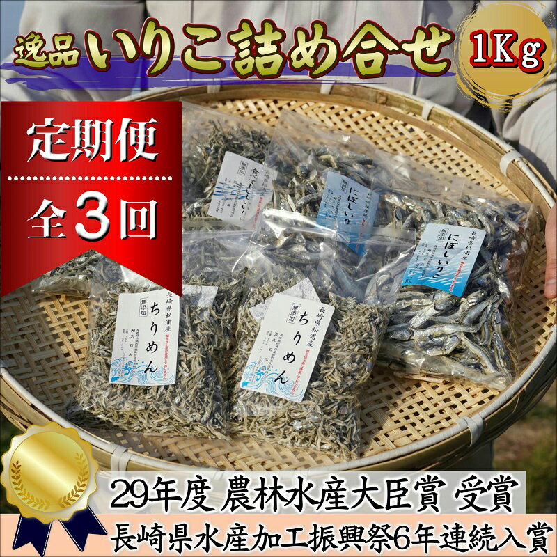 【ふるさと納税】【全3回定期便】逸品　いりこ詰め合わせ1kg【C7-014】