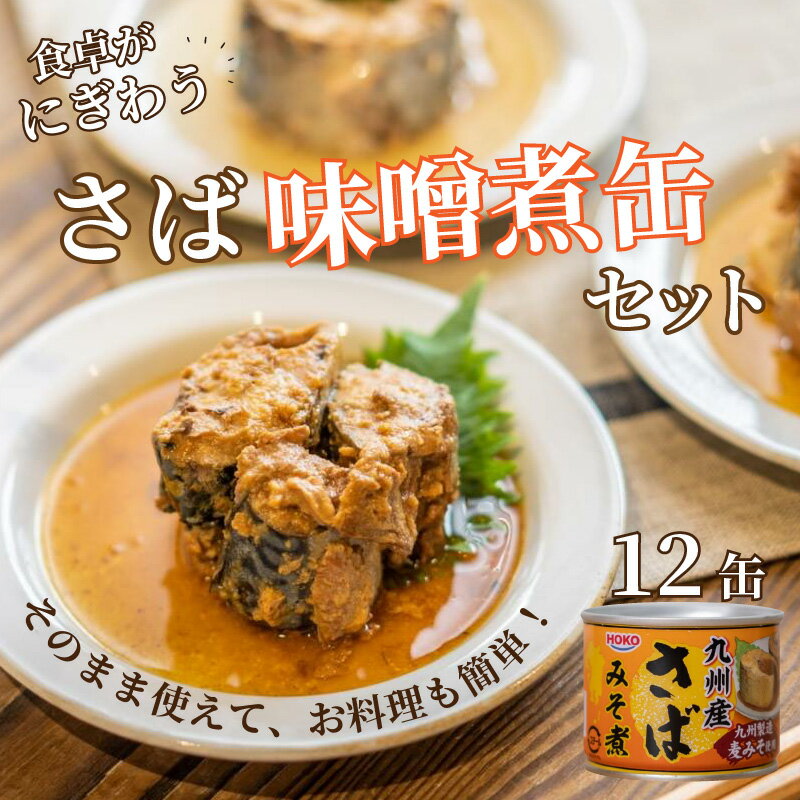 【ふるさと納税】さば味噌煮缶セット(12缶)【B2-110】 さば 鯖 サバ 缶詰 味噌煮 おつまみ おかず アレンジ 料理 非常食 保存食海鮮 簡単調理 肴 おかず 非常食 栄養 12缶 九州 松浦 保管