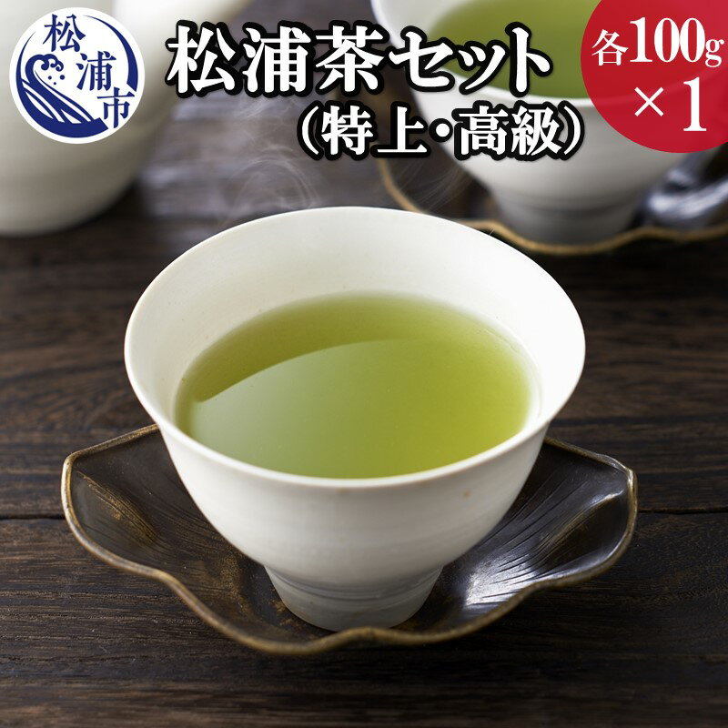 松浦茶セット(特上100g×1 高級100g×1)[A8-007] お茶 緑茶 新茶 100グラム 松浦茶 お茶セット お茶っぱ お中元 日本茶 深蒸し茶 特上 高級 送料無料