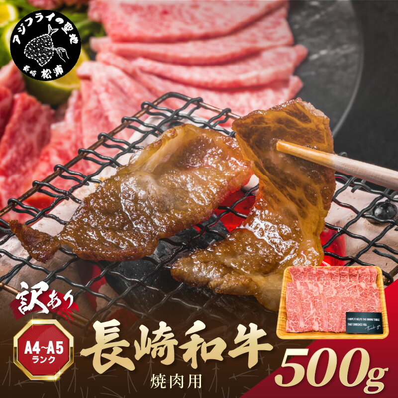 【ふるさと納税】訳あり!【A4~A5】長崎和牛焼肉用 500g【B2-159】 牛肉 牛 和牛 国産 焼肉 おすすめ 赤身 美味しい バーベキュー プレゼント ギフト 送料無料 お取り寄せ