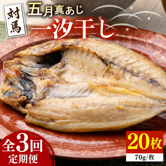 魚介類・水産加工品(アジ)人気ランク14位　口コミ数「0件」評価「0」「【ふるさと納税】【全3回定期便】対馬 五月 真あじ 一汐干し 20枚 《 対馬市 》【 うえはら株式会社 】新鮮 アジ 干物 海産物 朝食 冷凍[WAI060]」