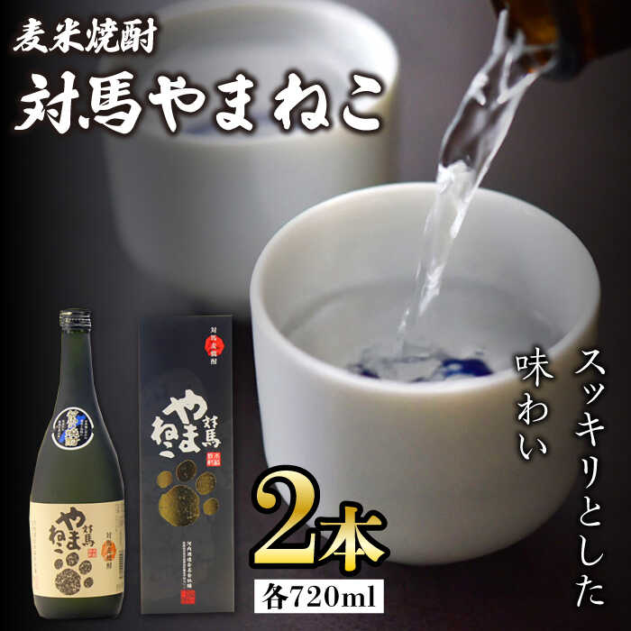 【ふるさと納税】【12/25入金分まで年内発送】【お歳暮対象】麦米焼酎 対馬やまねこ 25度 720ml 2本セット《対馬市》【株式会社サイキ】対馬 酒 贈り物...