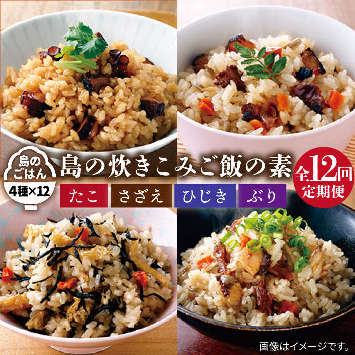 [全12回定期便]島の炊き込みご飯の素[JAH070] 炊き込みご飯 たき込みご飯 たこ さざえ ひじき ブリ セット 詰め合わせ 120000 120000円