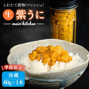 【ふるさと納税】【2024年5月出荷分予約】生紫うに 60g×1本 《壱岐市》【メイリ・キッチン】[JBD054] 紫うに 生うに ウニ ムラサキウニ うに 雲丹 海産物 海鮮 冷蔵 ご飯のお供 ごはんのおとも 瓶詰 瓶 13000 13000円 冷蔵配送