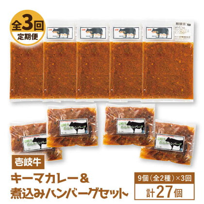 【全3回定期便】壱岐牛煮込みハンバーグ・キーマカレーセット[JBW020] 105000 105000円 冷凍配送