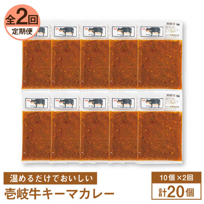 [全2回定期便]壱岐牛キーマカレー 10個[壱岐市][壱岐味噌工房][JBW037] 黒毛和牛 ブランド牛 九州 カレー 牛肉