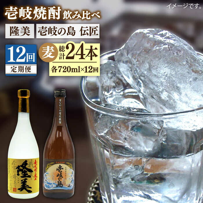 【ふるさと納税】【全12回定期便】隆美焼酎と壱岐の島 伝匠 25度のセット 《壱岐市》【天下御免】[JDB227]