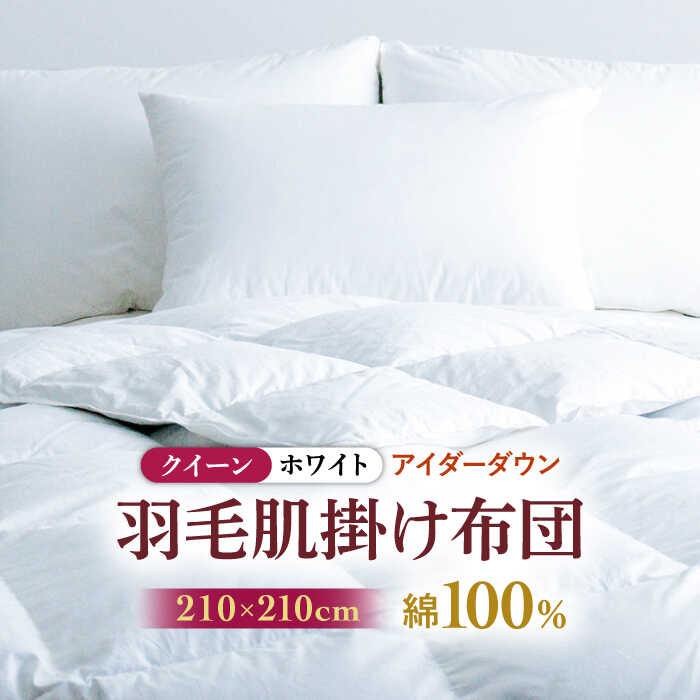 26位! 口コミ数「0件」評価「0」【クイーン】【至福の寝ごこち】 羽毛布団 肌掛け アイダーダウン×綿100％（ホワイト・精紡交撚）《壱岐市》【富士新幸九州】 [JDH086･･･ 