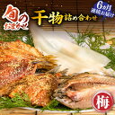 #/海産物/干物/定期便（6回）/#/定期便/定期便（6回）/＼一度食べたらまた食べたくなる壱岐の干物！／ 朝食や晩ごはんの主役になる『ひものやつかもと』の自慢の干物！ 焼くときにはふわっと香ばしい香りに包まれ、口にいれると凝縮された旨みがぱっと広がります。 甘すぎず辛すぎないベストな味付けで、一度食べたら病みつきに！ 凝縮された魚の旨みと長年愛されてきた味を存分にお楽しみください。 焼くだけ簡単！！ お手軽にお召し上がりいただけます。 晩酌のお供にも◎ 壱岐島の特産品である「壱岐焼酎」との相性もバッチリ！ お酒やご飯のお供にいかがでしょうか。 ■厳選した食材をお届けします！ 長年の経験と知識による目利きで食材を厳選しております！ 季節に応じて旬のお魚をお届けいたします。 壱岐は長崎にある離島の1つ。 対馬海流によって栄養に恵まれている壱岐の海はまさに… ＼お魚の宝庫／ 栄養をたっぷり蓄えた壱岐のお魚はどれも身が引き締まっていて脂のりが最高です！ ■色んなお料理にもアレンジ可能！ つかもとの干物はお魚のおいしいところをぎゅっと閉じ込めています。 干物としてだけでなく、様々なお料理にアレンジ可能です！ ※干物の内容はおまかせです。 どれも自慢の干物ですので、お楽しみいただければ幸いです。 商品ラインナップ 旬のおまかせ 干物詰め合わせ 梅 旬のおまかせ干物詰め合わせ 竹 旬のおまかせ干物詰め合わせ 松 旬のおまかせ干物詰め合わせ 極 商品説明 名称【全6回定期便】ひものや つかもとの旬のおまかせ干物詰め合わせ《梅》 内容量【定期便1回あたりの内容量】 旬の干物の詰め合わせ。 ※内容はおまかせです。魚種等お選びいただけませんのであらかじめご了承ください。 【内容の一例】 以下のような商品からピックアップしてお届けいたします。 ・アジのみりん干し ・アジのひらき ・イワシみりん ・イカ など ※この内容を月に1回、合計6回発送いたします。 賞味期限 冷凍保存で50日 ※解凍後はお早めにお召し上がりください。 配送方法冷凍 配送期日お申し込み月の翌月に初回出荷いたします。 2回目以降は約1ヶ月毎にお届けいたします。 提供事業者合同会社　塚元 ※年末の申込について※ 12月は注文が集中するため、記載の配送期日通りのお届けができない場合がございます。 予めご了承ください。