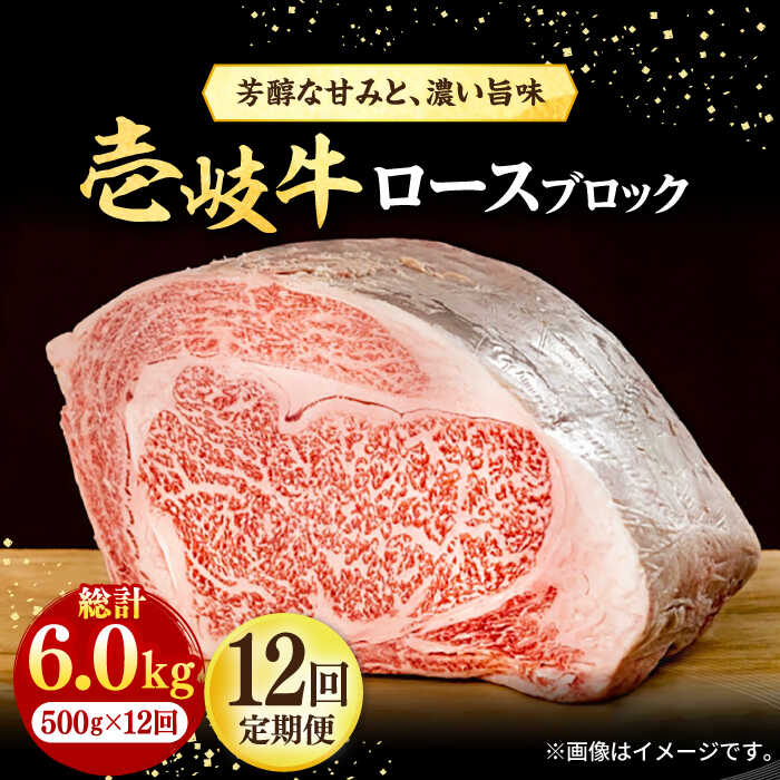 [全12回定期便] 壱岐牛 ロースブロック 500g[壱岐市][株式会社イチヤマ][JFE049] 冷凍配送 黒毛和牛 A5ランク 定期便 赤身 焼肉 焼き肉 ブロック肉 塊肉 肉 牛肉 ロース ブロック ステーキ BBQ 348000 348000円 焼肉用