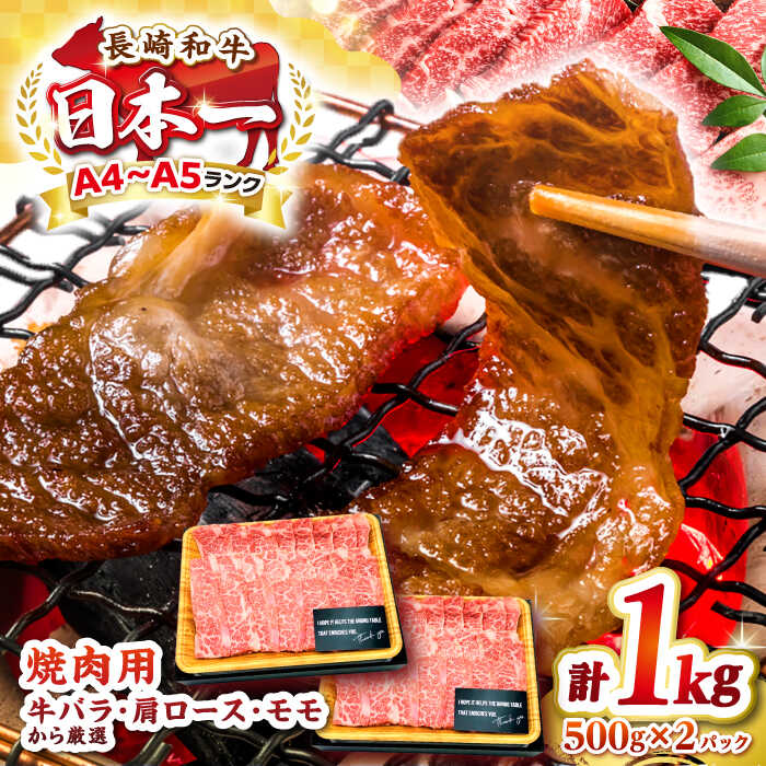 【ふるさと納税】【A4〜A5ランク】長崎和牛 焼肉用 1kg（500g×2パック）《壱岐市》【株式会社MEAT PLUS】 肉 牛肉 黒毛和牛 焼き肉 焼肉 焼肉用 ギフト 贈答用 ご褒美 冷凍配送 A4 A5 [JGH020]