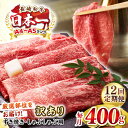 【ふるさと納税】【全12回定期便】【訳あり】【A4〜A5ランク】 長崎和牛 赤身 霜降り しゃぶしゃぶ・すき焼き用 400g(肩・モモ)《壱岐市》【株式会社ME...