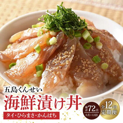 【全12回定期便】五島 海鮮漬け丼 3種6点セット 海鮮丼 生ハム 【五島くんせい工房】 [PDD020]