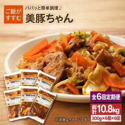 【ふるさと納税】 【全6回定期便】味付け豚肉 美豚ちゃん300g×6個【長崎フードサービス】 [PEL015]