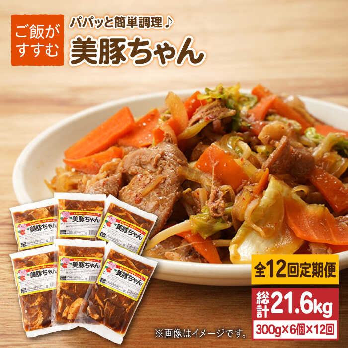 【ふるさと納税】【全12回定期便】味付け豚肉 美豚ちゃん300g 6個【長崎フードサービス】 [PEL016]