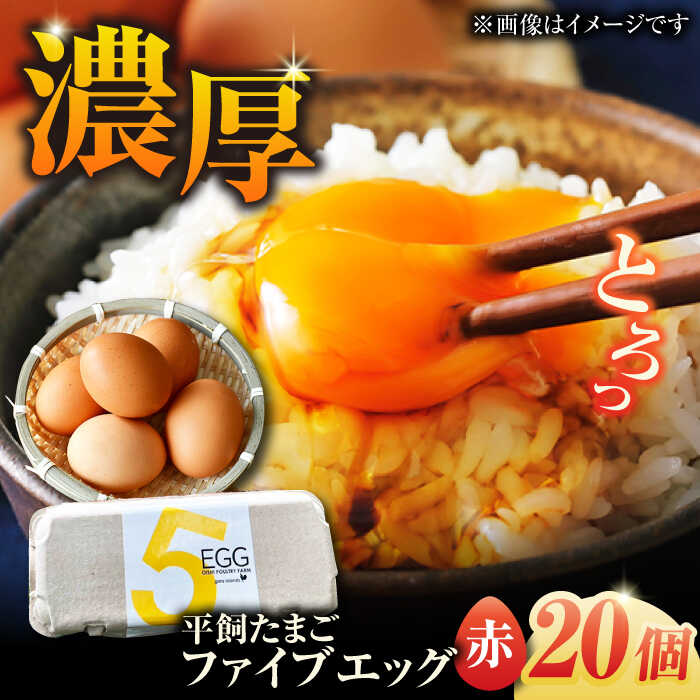 【ふるさと納税】【ギフトBOX】平飼たまご ファイブエッグ M～Lサイズ 20個入 / 5EGG 卵 赤玉子五島市 ..