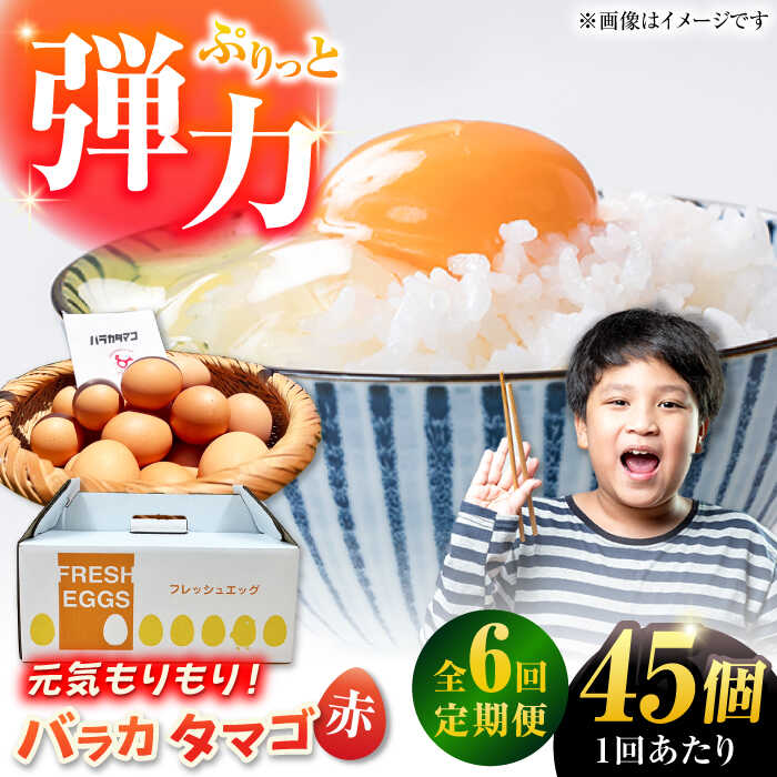 【ふるさと納税】【全6回定期便】【箱入り】バラカタマゴ 45個入 M〜Lサイズ 卵 玉子 たまご 国産 五島市 / 五島列島大石養鶏場[PFQ061] 玉子 タマゴ 鶏卵 希少 五島列島