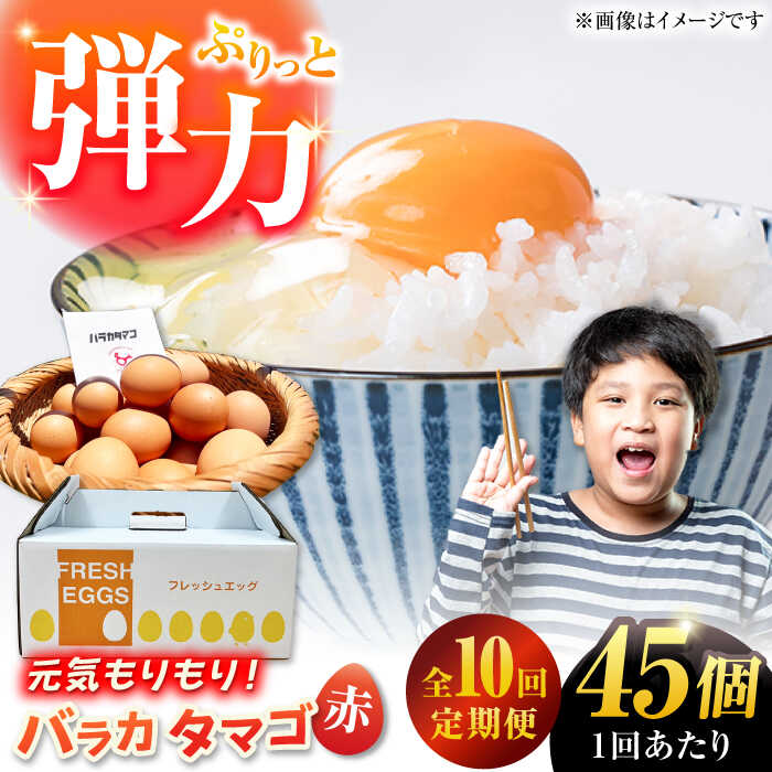 【ふるさと納税】【全10回定期便】【箱入り】バラカタマゴ 45個入 M〜Lサイズ 卵 玉子 たまご 国産 五島市 / 五島列島大石養鶏場[PFQ062] 玉子 タマゴ 鶏卵 希少 五島列島