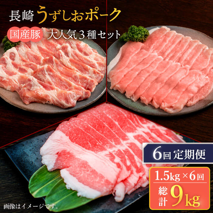【ふるさと納税】【訳あり】【6回定期便】長崎うずしおポーク 大人気3種 セット 国産豚 ＜スーパーウエ..