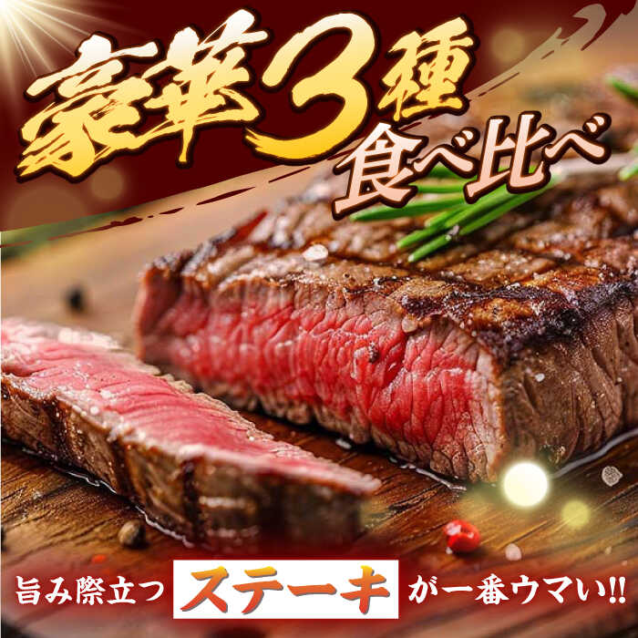 【ふるさと納税】【訳あり】長崎和牛 ステーキ 食べ比べ ＜スーパーウエスト＞ [CAG238] 肉 国産 九州産 牛肉 和牛 ロース 霜降り モモ ランプ イチボ ブランド牛 こだわり 贈答 ギフト