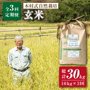 【ふるさと納税】【 新米先行予約 】2025年10月より順次発送【月1回 10kg ×3回 定期便 】 木村式自然栽培の 玄米 ヒノヒカリ 計 30kg <ハマ...