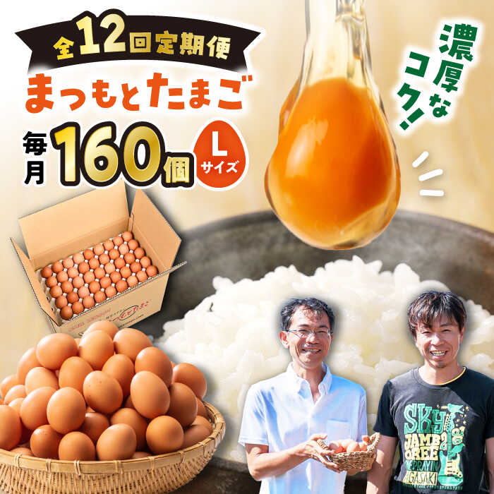 【ふるさと納税】【月1回 Lサイズ 160個×12回 定期便 】 まつもとたまご 160個＜松本養鶏場＞[CCD016]...